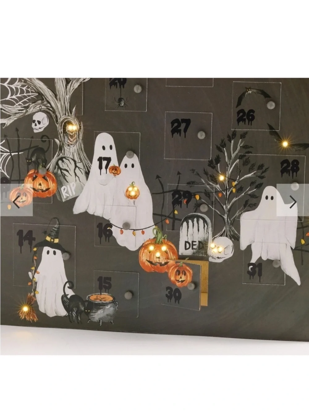 NWT Pottery Barn Extra Large Halloween Countdown Advent Calendar 24x7x3